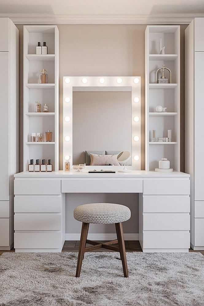 Essential Vanity Desk: Ultimate Bedroom Storage & Lighted Mirror