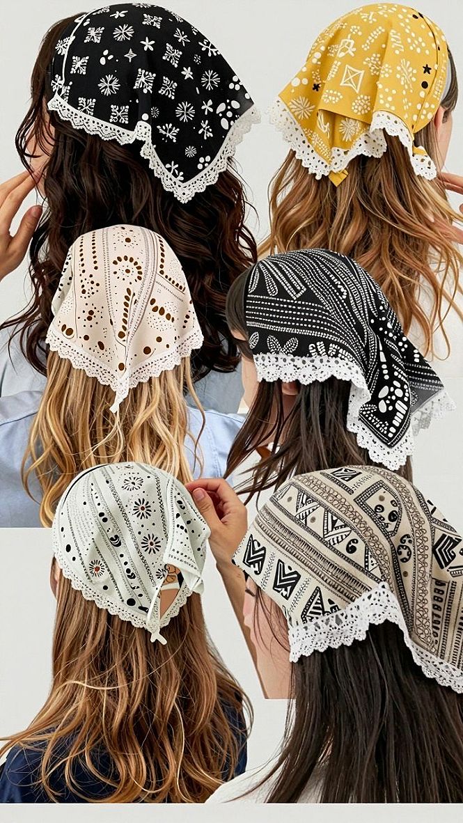 Mixing and Matching Patterned Lace Bandanas