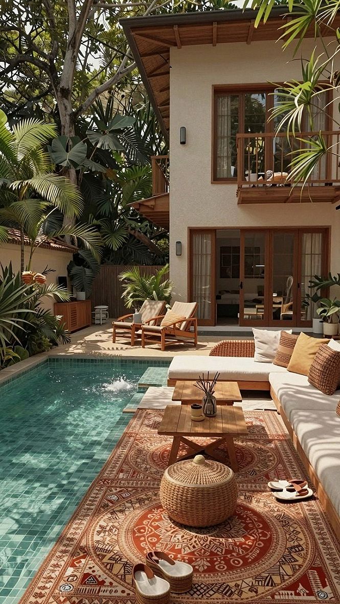 Creating a Relaxing Poolside Lounge Area for Tropical Living