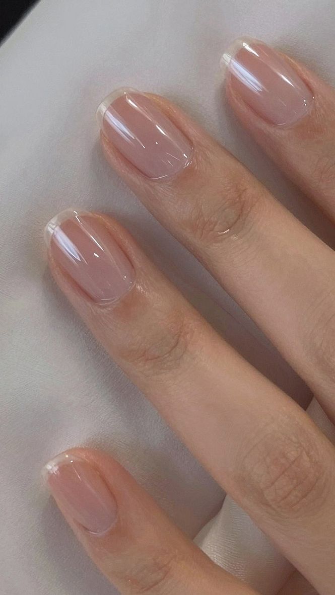 Simple Glossy Finish for Blush Pink Nails