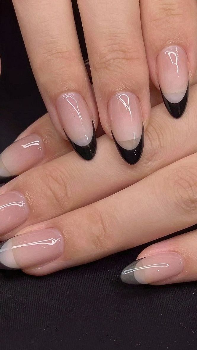 Trying Bold Black Tips for Modern Wedding Nails