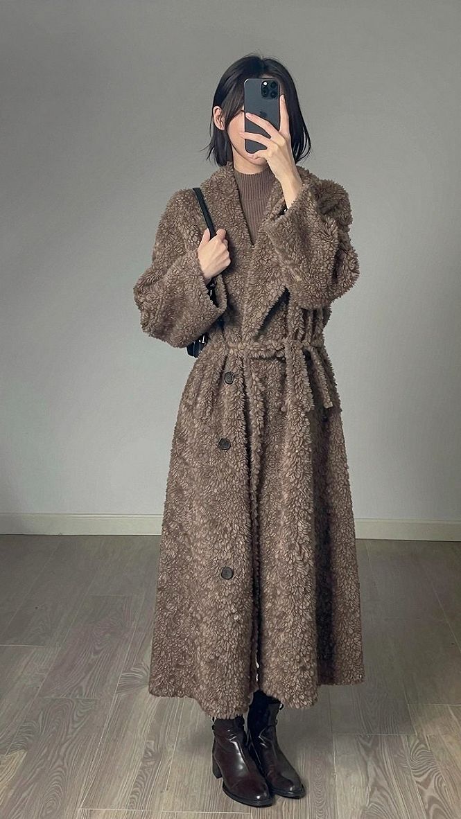 Adding a Cozy Brown Teddy Coat for Extra Winter Warmth