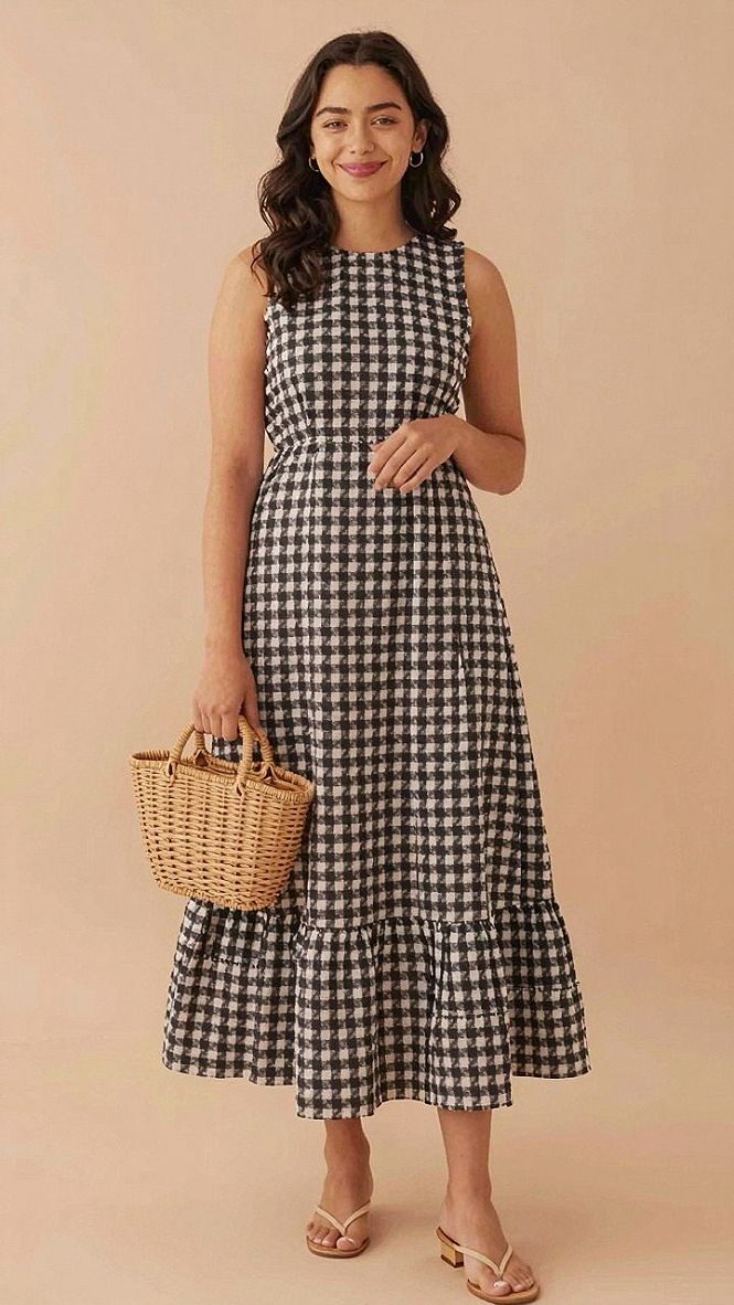 Styling Gingham Midi Dresses for Modest Outfits