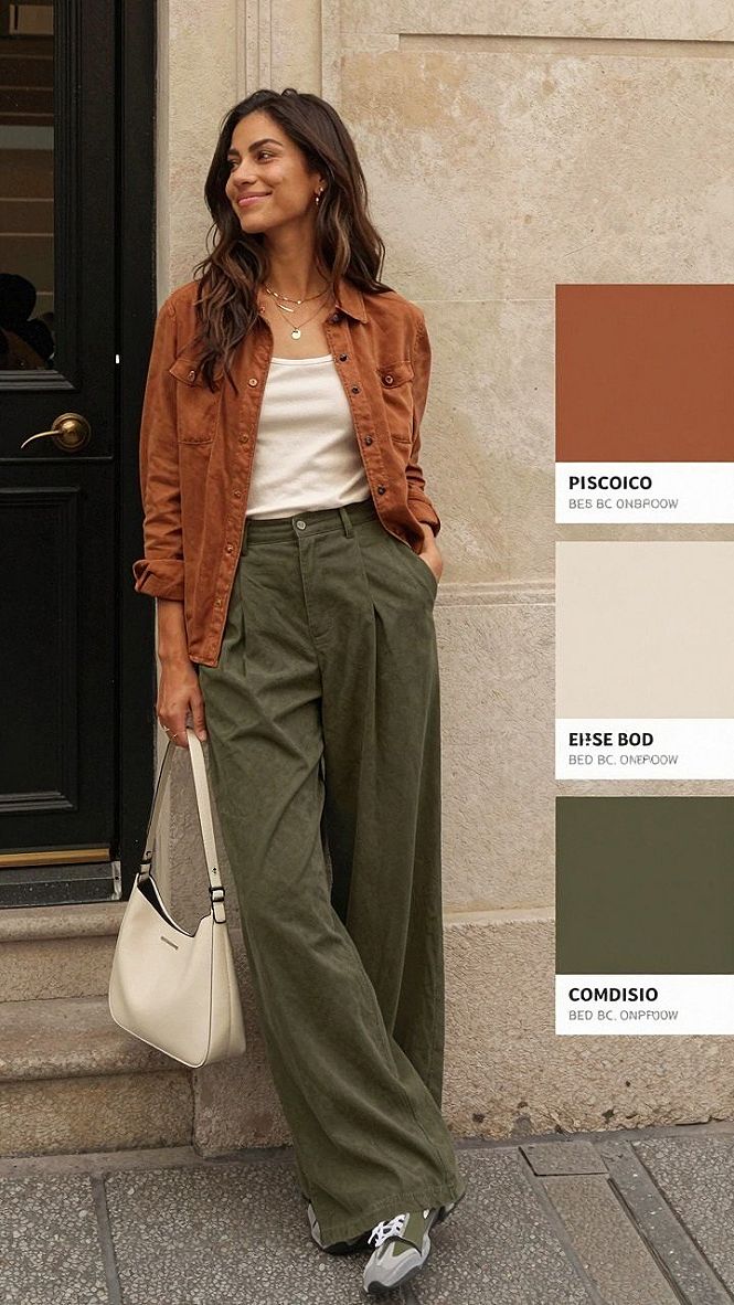 Grounding Emerald Green Trousers with Warm Earth Tones