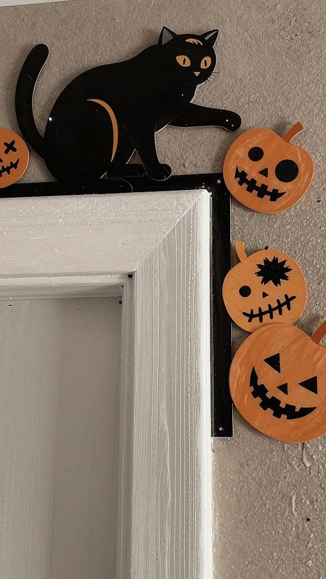 Framing Your Office Door With Black Cats And Jack O Lanterns