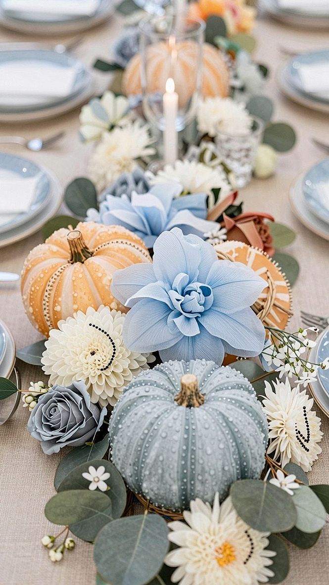 Creating an Inviting Pastel Pumpkin Table Centerpiece