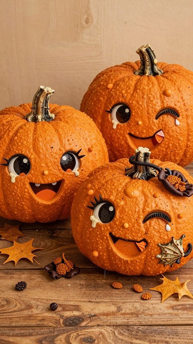 Adding Playful Facial Expressions to Autumn Pumpkins