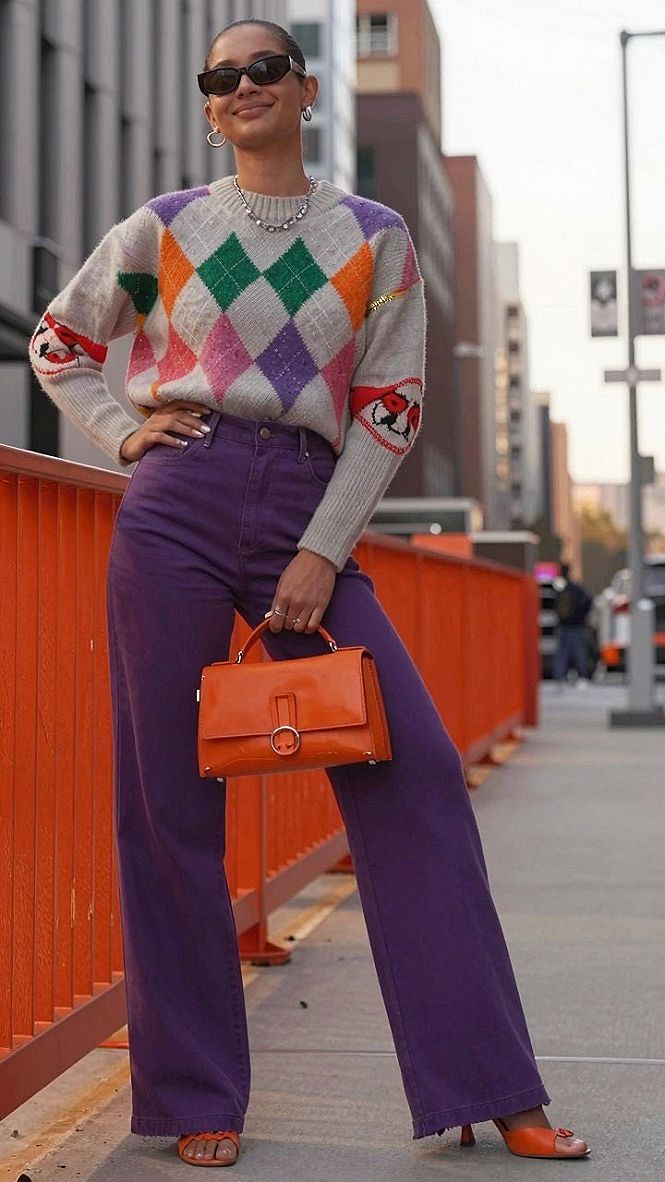 Styling Orange and Purple for Autumn Outfits