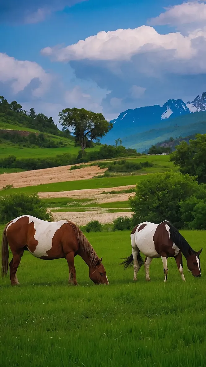 Horses and Hills: A Peaceful View