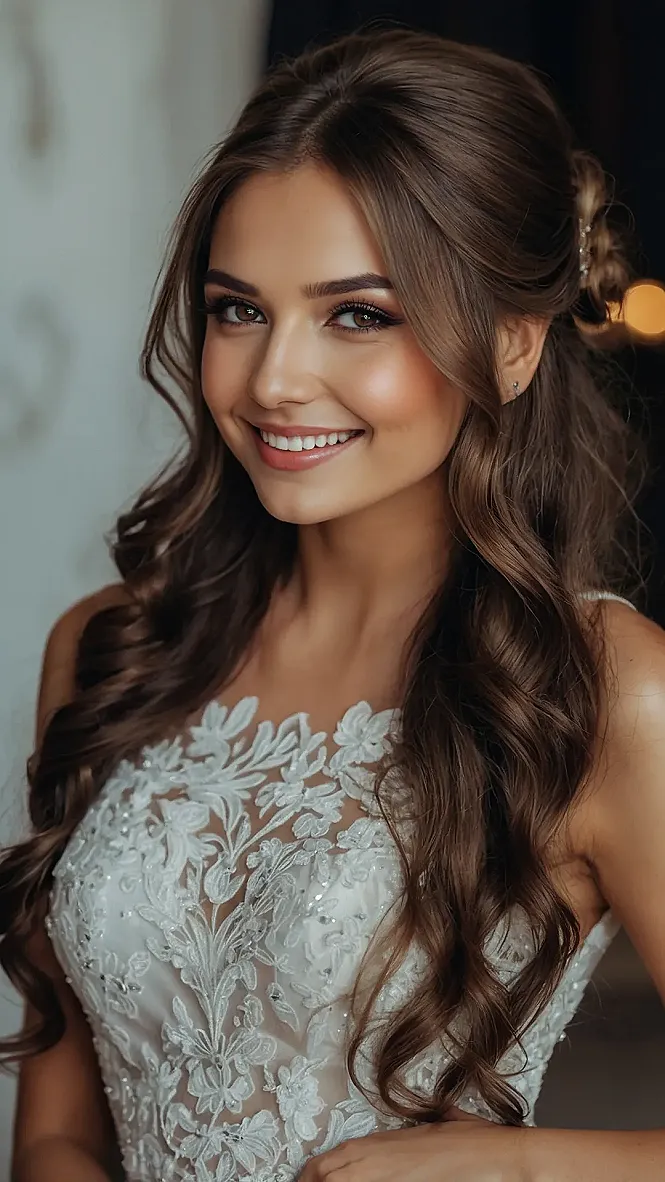 Effortless Straight Hair Bridal