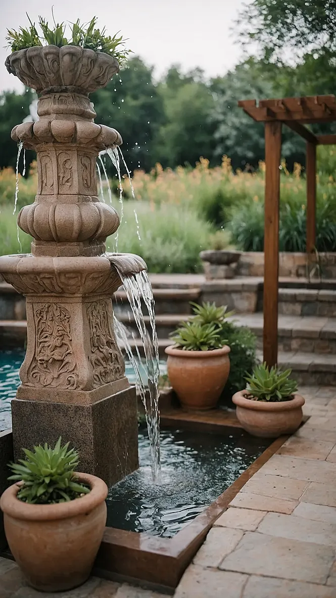 Tranquil Fountain Gaze