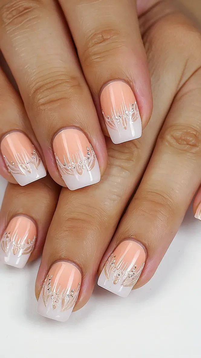 Nectarine Sparkle Nails