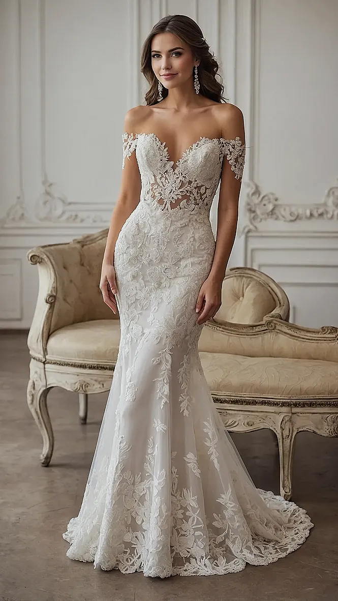 Swirling Wedding Gown