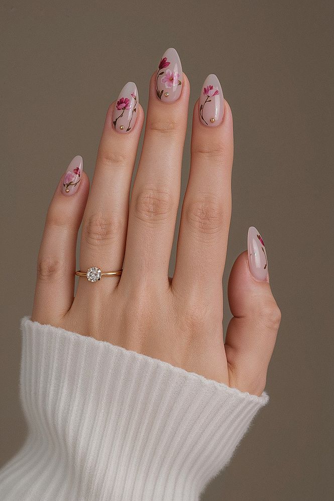 Trending Spring Floral Almond Nails: Fresh & Feminine Designs