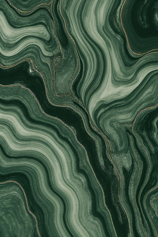 Pine Green & Gold: Abstract Aesthetic Phone Wallpapers
