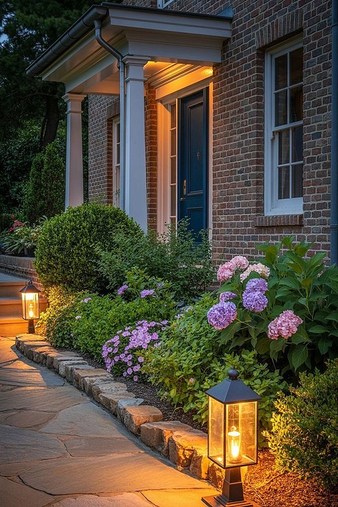 Modern Classic Narrow Backyard Garden Design