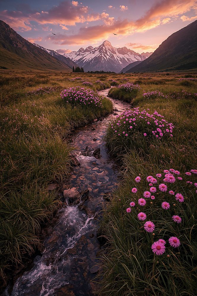 Majestic Mountain Serenity: Pretty Landscape Wallpaper Perfection