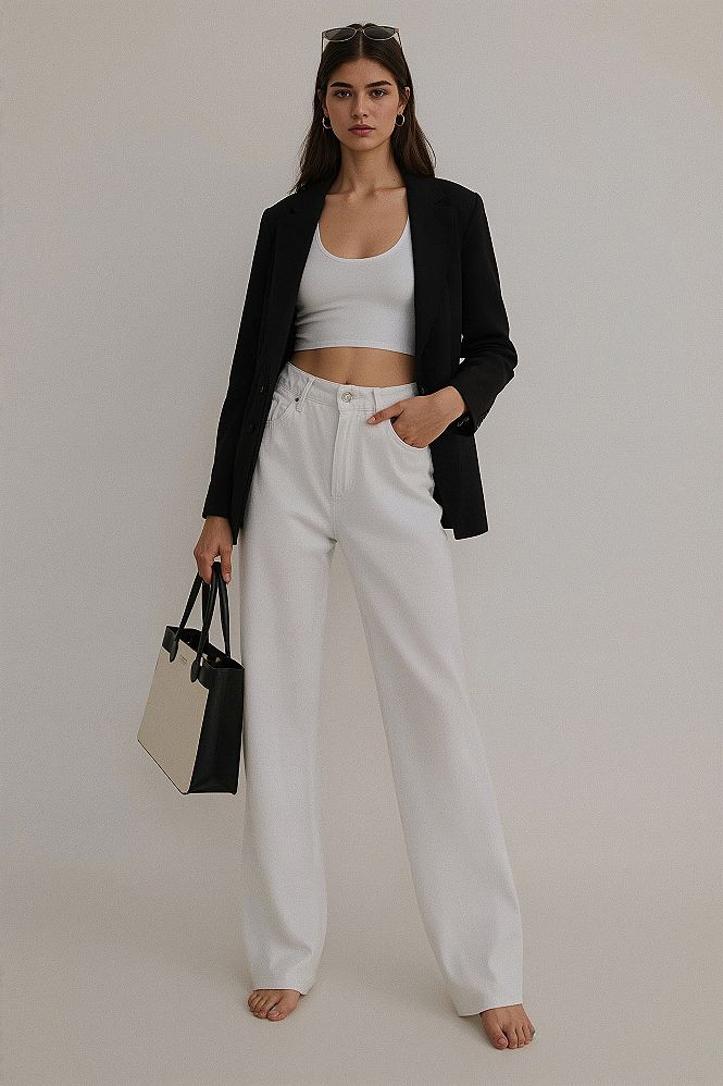 Effortless Chic: Fresh Minimalist Wide-Leg Denim Outfits