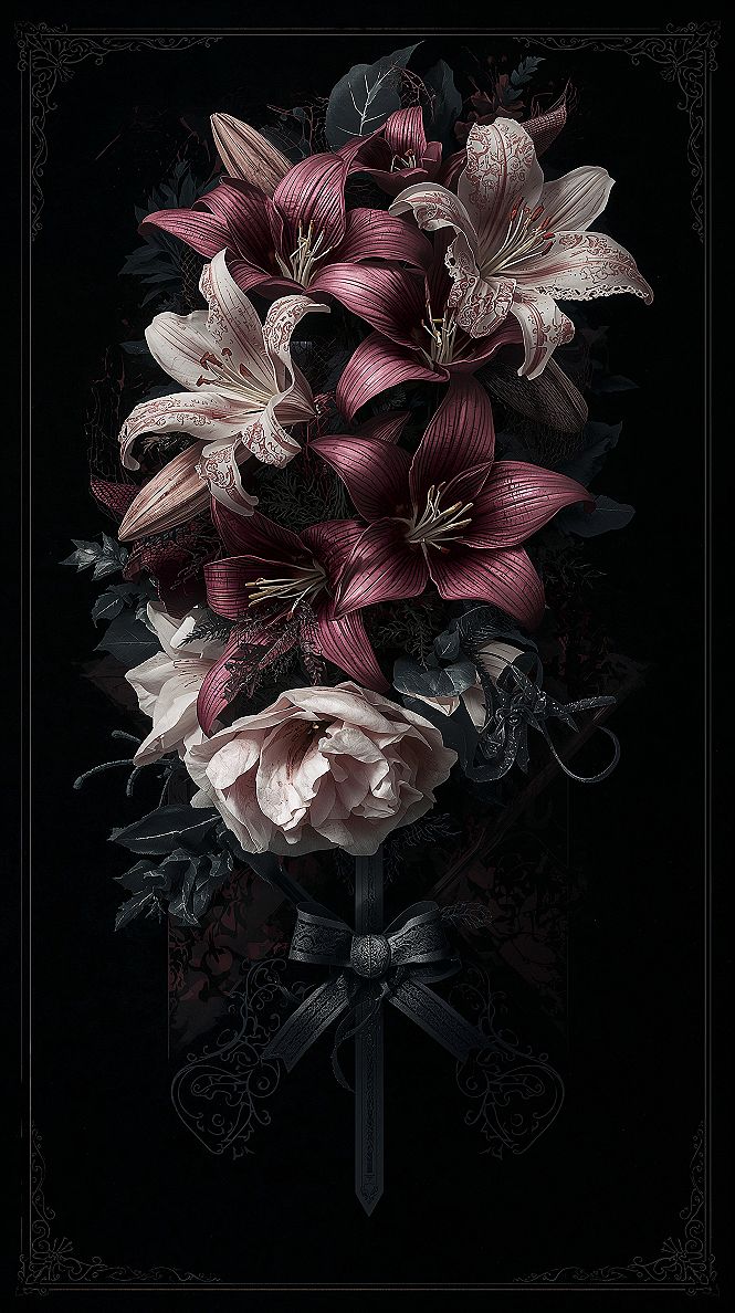 Coquette Black & Pink Emo Aesthetic Wallpaper for iPhone