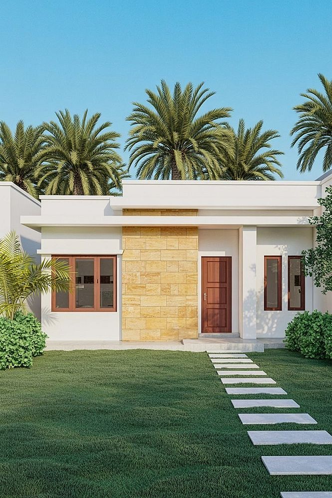 Charming Indian Style Modern Single Floor House Exterior
