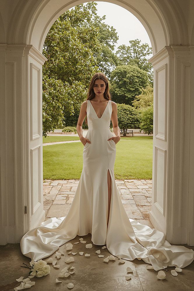 Elegant Satin A-Line Wedding Dress: A Modern Bride's Dream