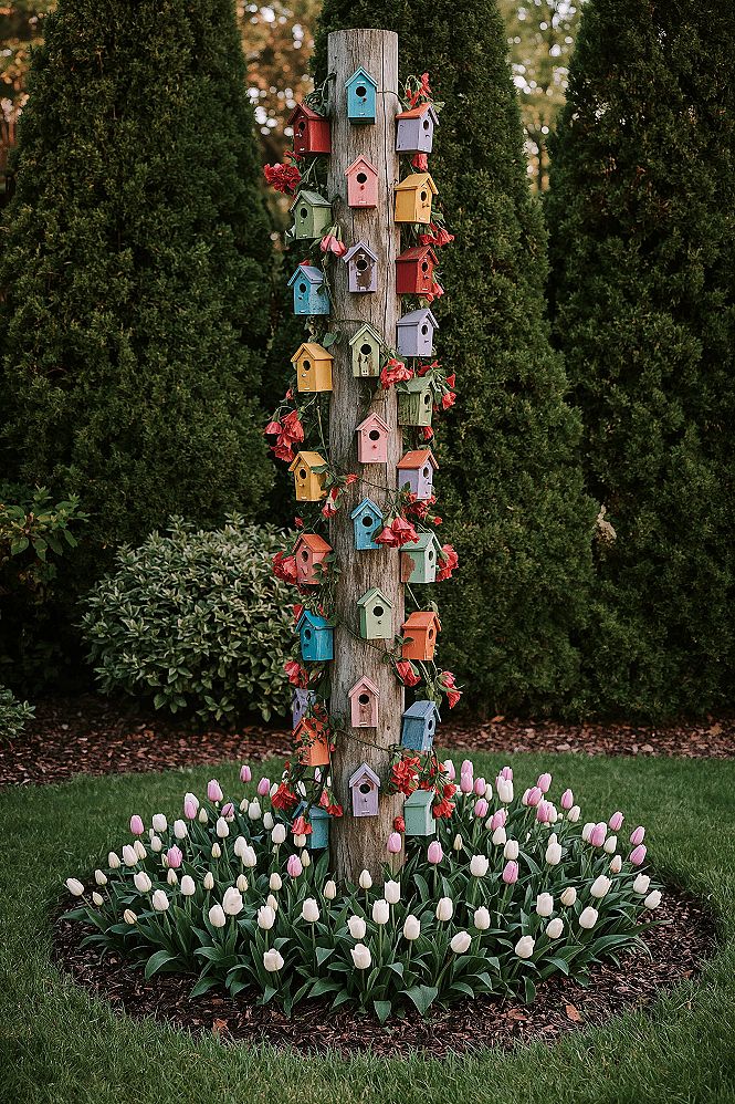 Charming Bird House Garden Ideas to Create a Wildlife Haven