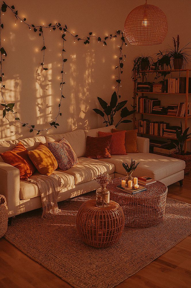 Cozy Boho Living Room: Earthy Aesthetic Inspo