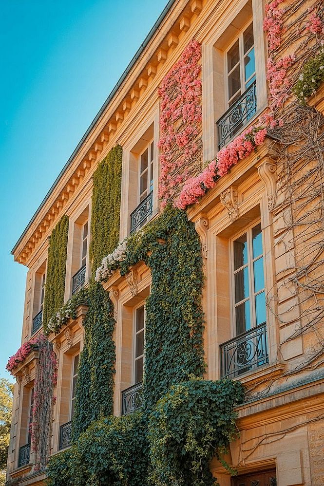 French Architecture Mansion: Romantic Houses with Vines & Dream Garden Design