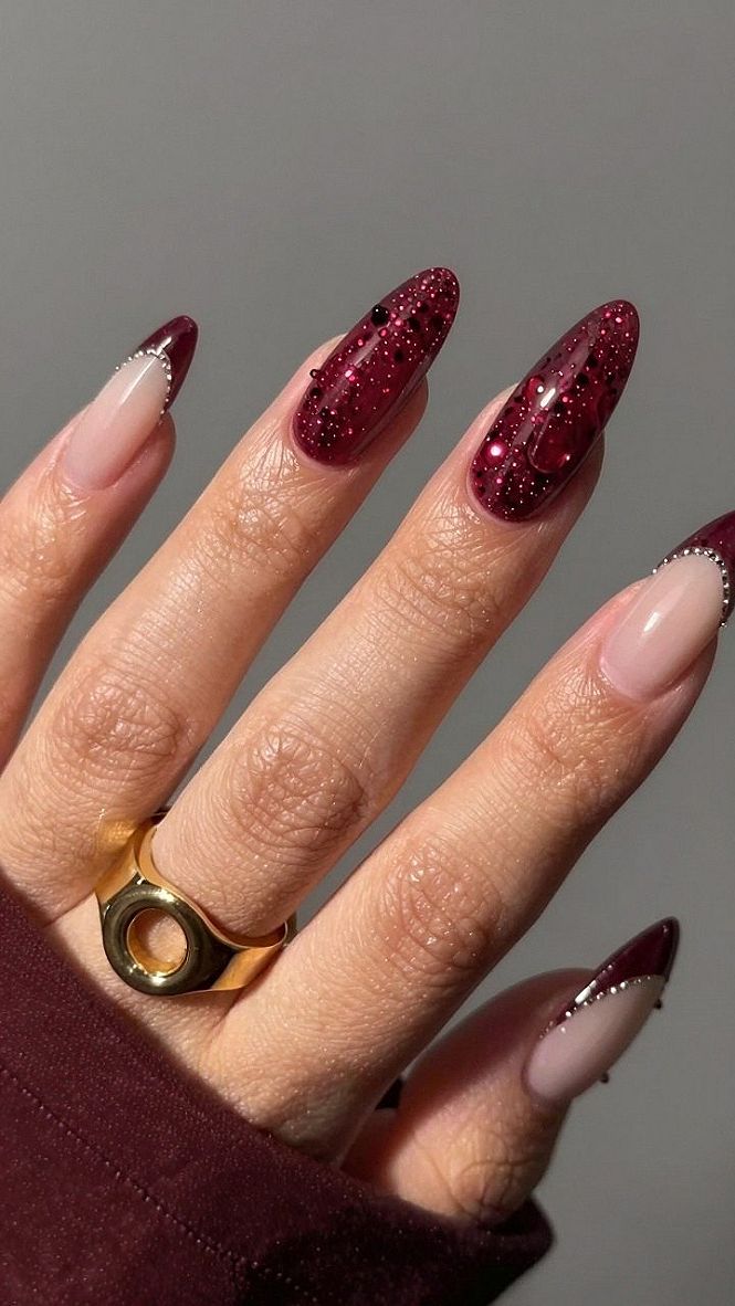 Deep Brown Glossy Manicures With Dimension and Shine