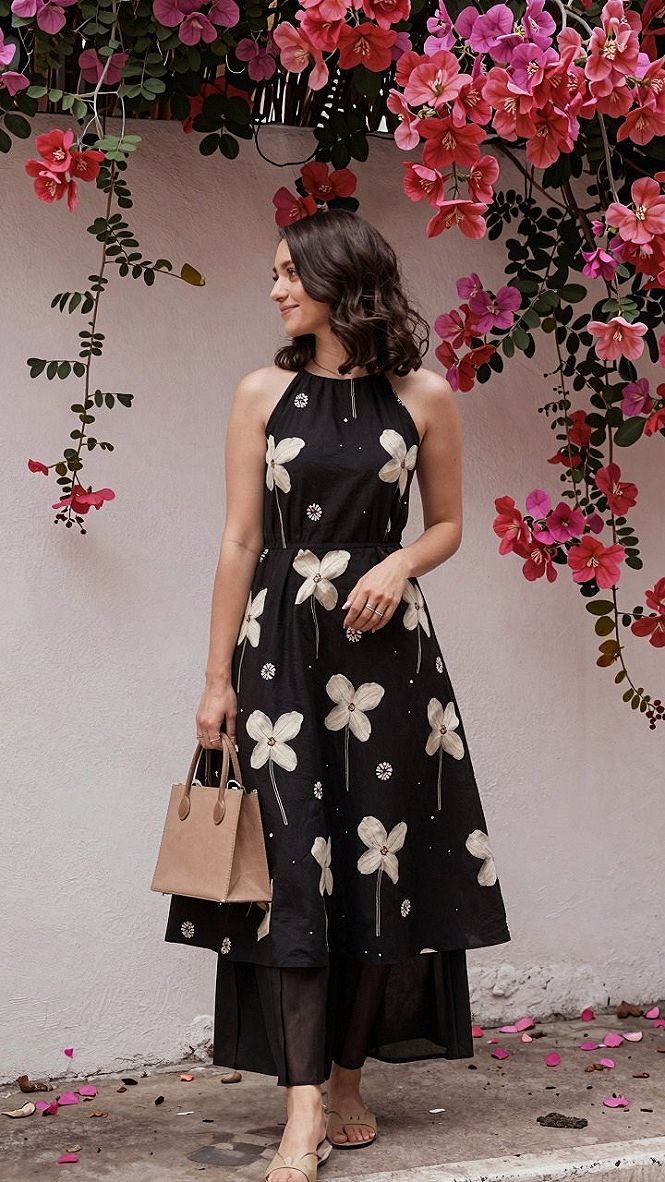 Sleeveless Floral Frock Options for Warm Days