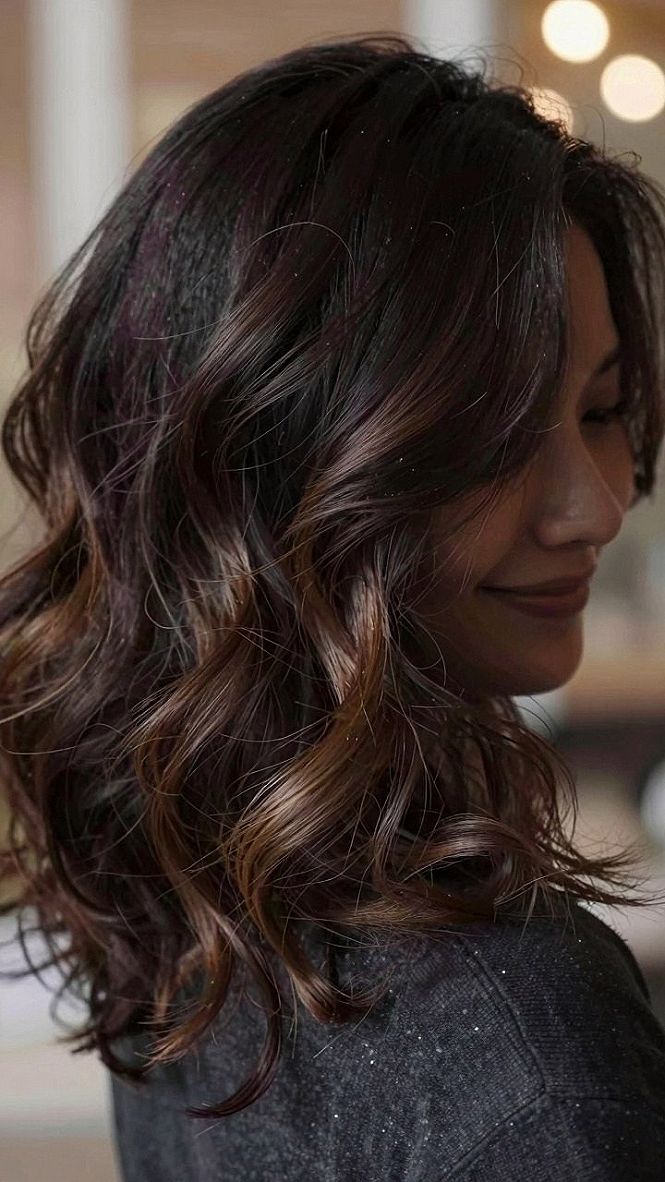 Adding Cinnamon Highlights to Dark Auburn Curls for Winter
