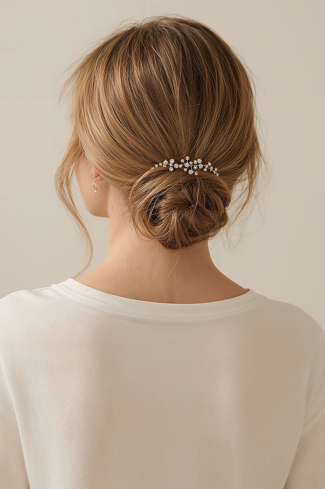 Chic Low Formal Updos for Short to Medium Wedding Hair