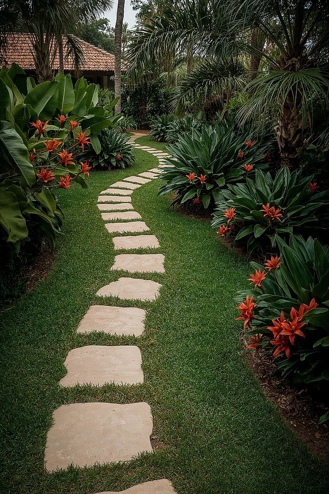 Your Backyard Tropical Oasis: Winding Garden Paths Await