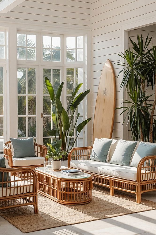 Luxe Beach House Interiors: Mid-Century Modern Coastal Decor Inspiration