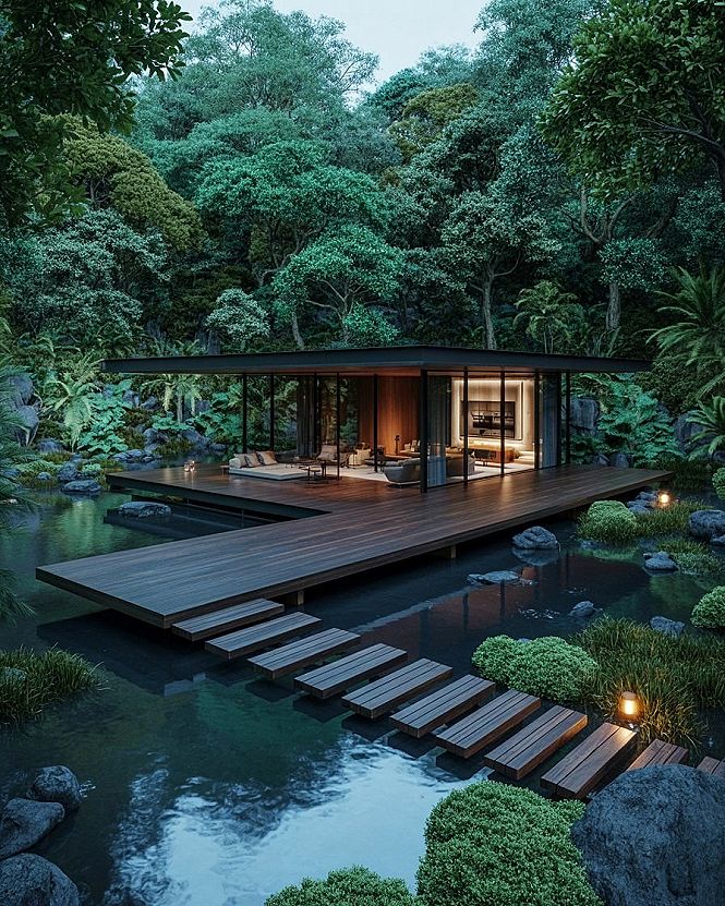 Modern Homes Meet Nature: Garden Decking & Pond Integration