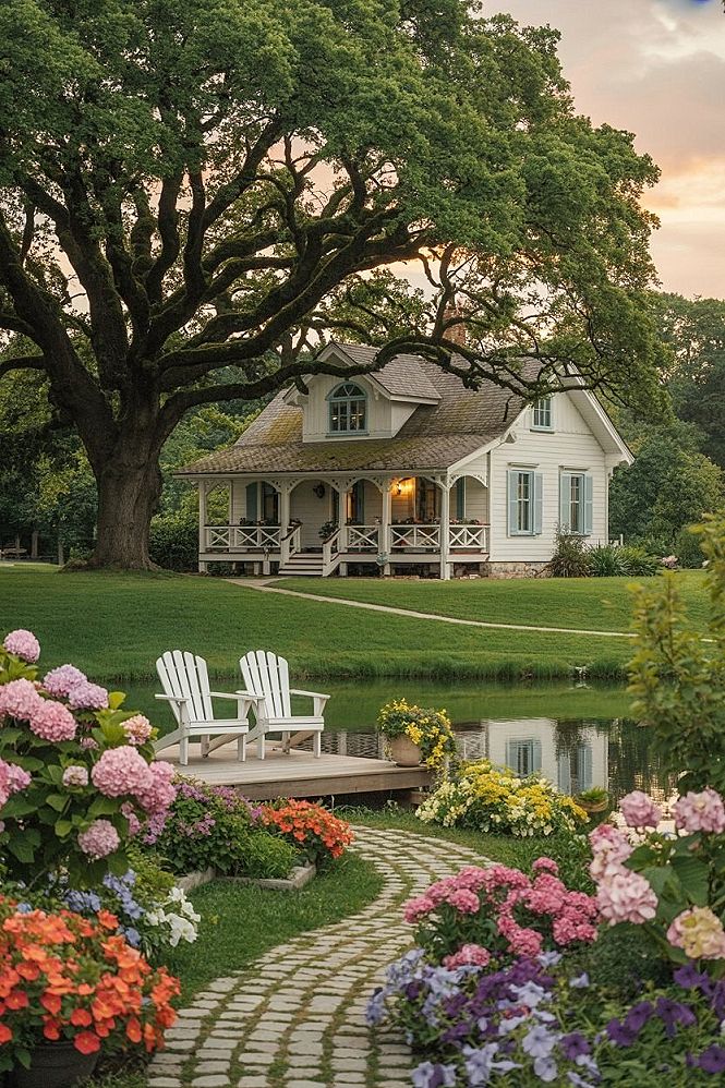 Cozy Country Side Cottage Aesthetic: Elegant Backyard Landscaping