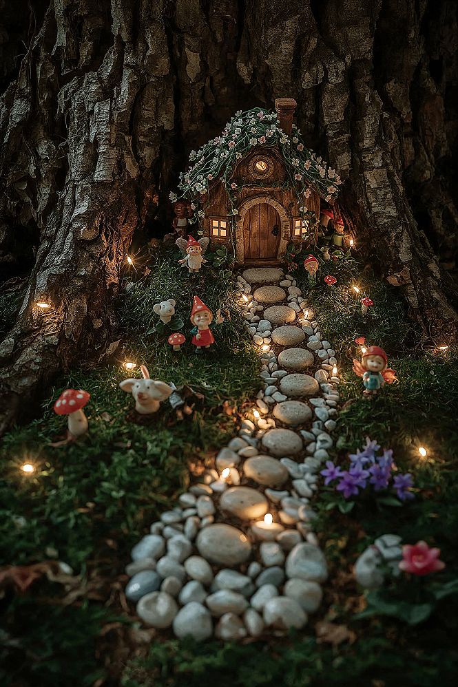 Enchanting Fairy Garden Designs: Whimsical Worlds Around Trees