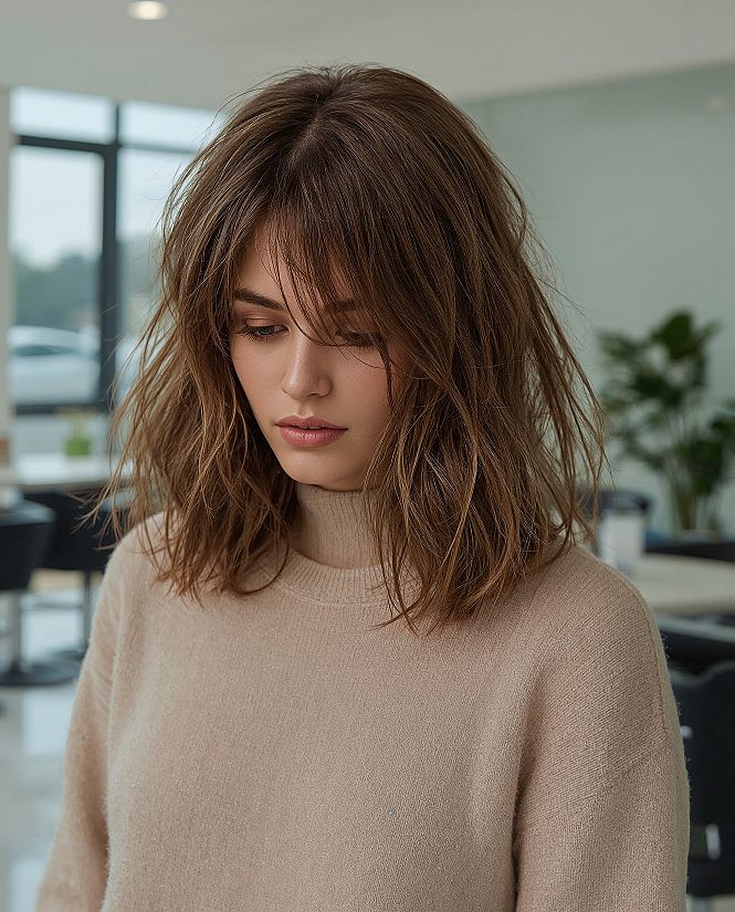 Medium Length Haircuts for Fine Hair: Face Framing Layers for Volume