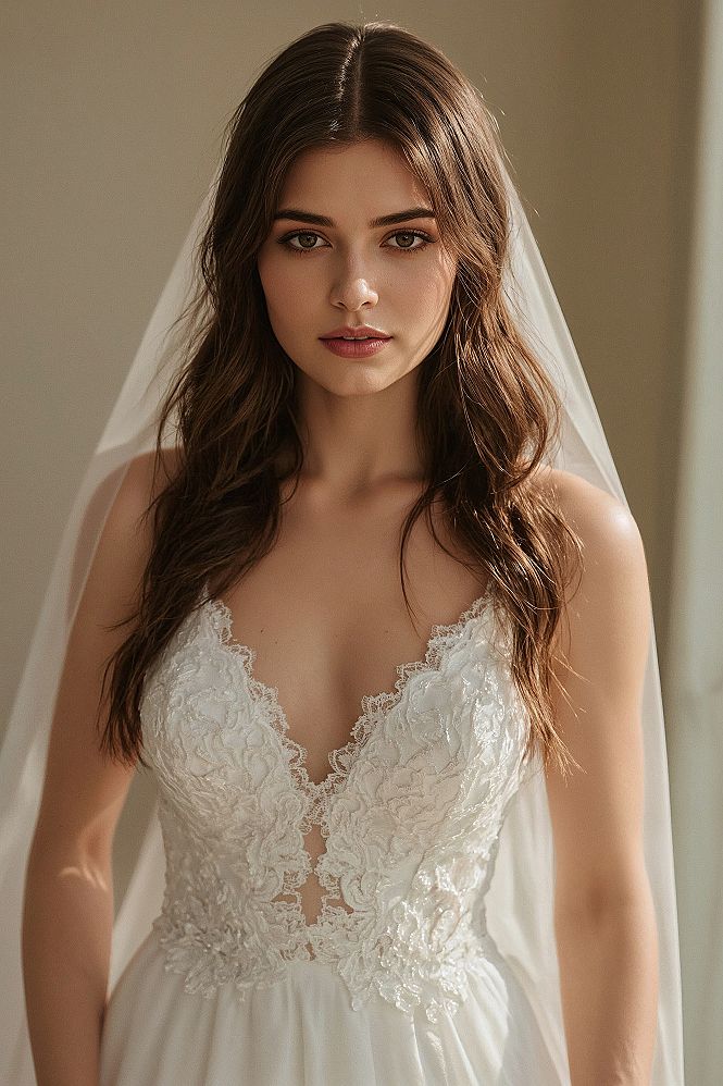 Veiled Beauty: Exquisite Half Up Half Down Bridal Hairstyles