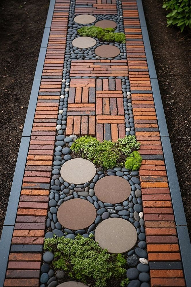 Creative Mosaic Garden Path and Brick Walkway Ideas