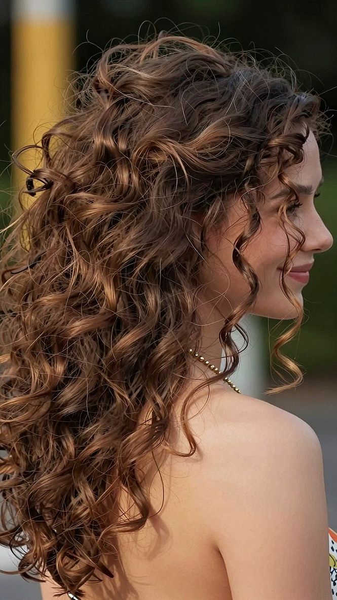 Styling Voluminous Long Curls for Wedding Guests
