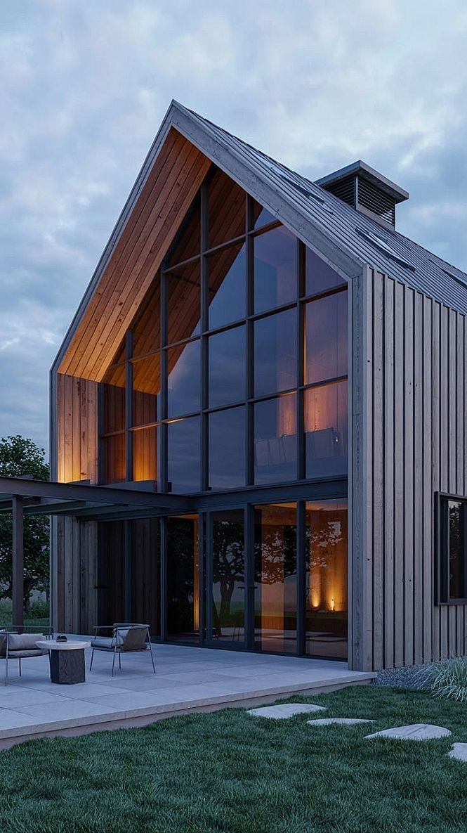 Modern Barn Style House Exteriors: Industrial Farmhouse Appeal