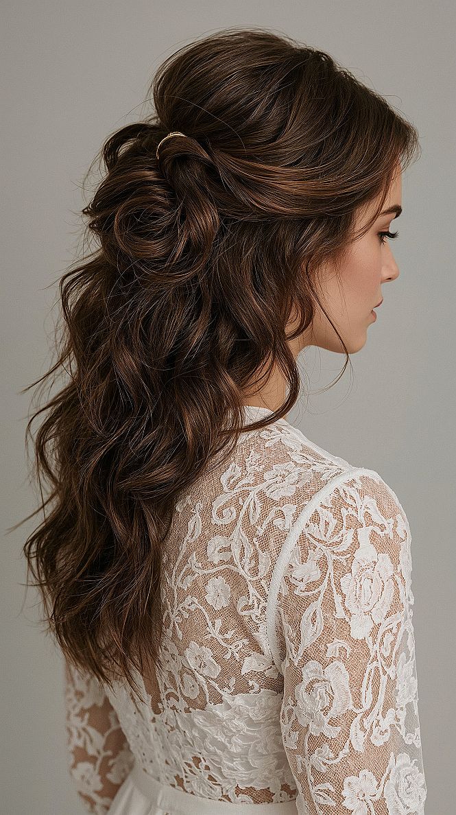 Romantic Half Updo Styles: Medium Wedding Hair Essentials