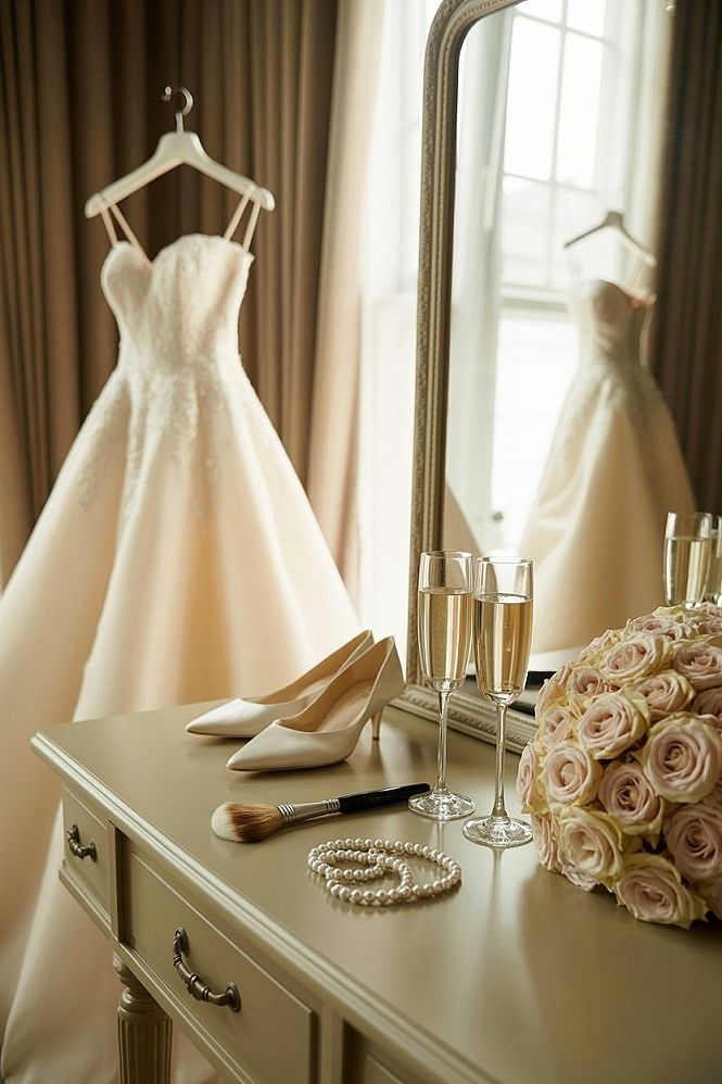 Glamorous Bridal Suite Ideas: Wedding Day Get Ready Decor