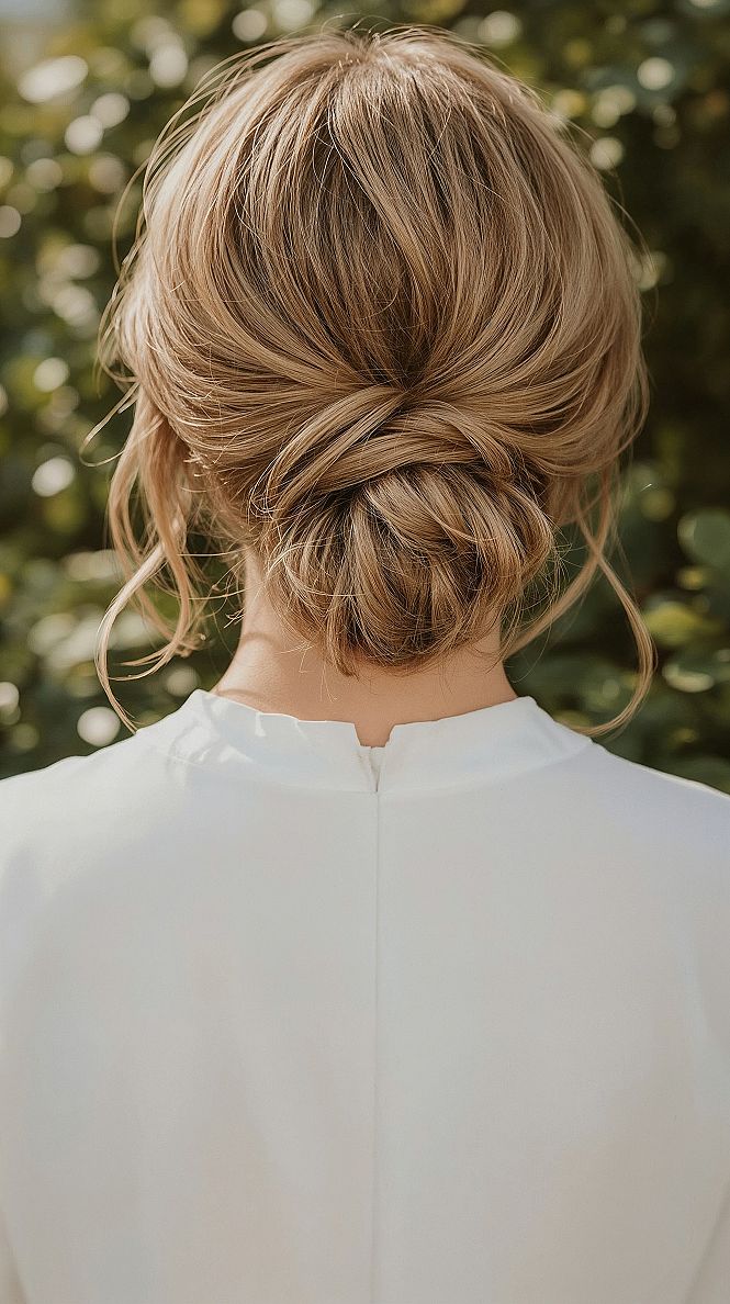 Romantic Low Ponytail Wedding Hair: Twist Knot Curls for Bridesmaids
