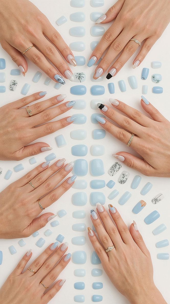 Trendy Blue Summer Nail Art: 15 Light & Baby Blue Ideas for 2026