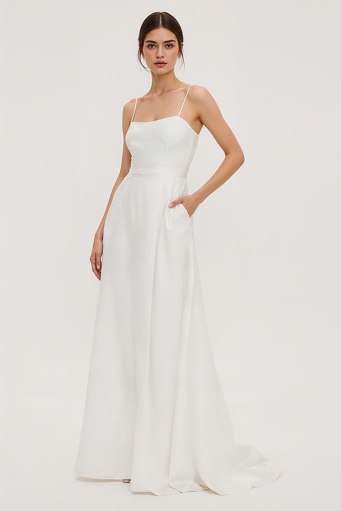 Minimalist Satin Wedding Gowns: The 2024 A-Line Aesthetic