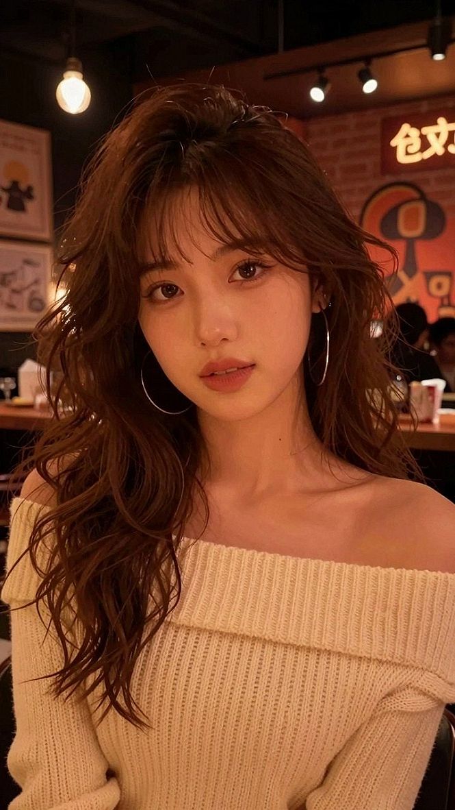 Loose Textured Curls With Soft Bangs For Dance Events