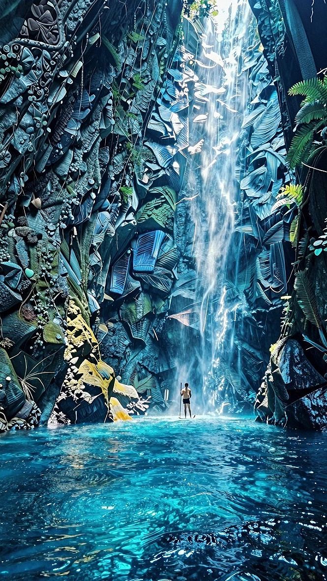 Maintaining Anime Spring Waterfall and Mountain Scenes
