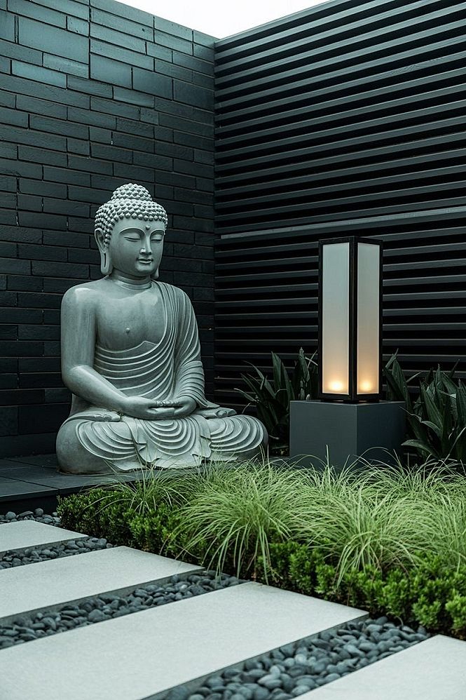 Zen Garden Inspiration: Modern Plans with Buddha Statues